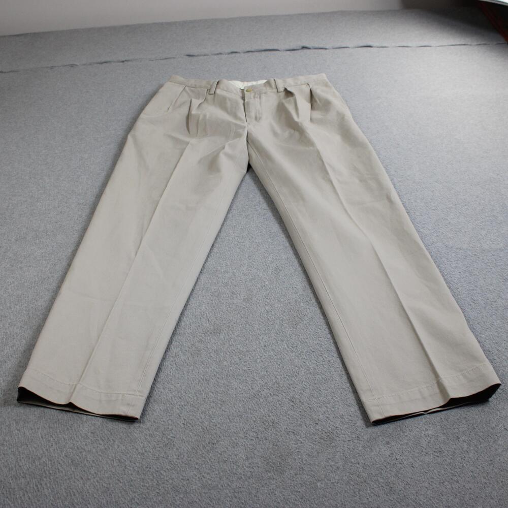 Polo Ralph Lauren Pants Men 35x30 Beige Pleated Chino Quiet Luxury Prep Heritage